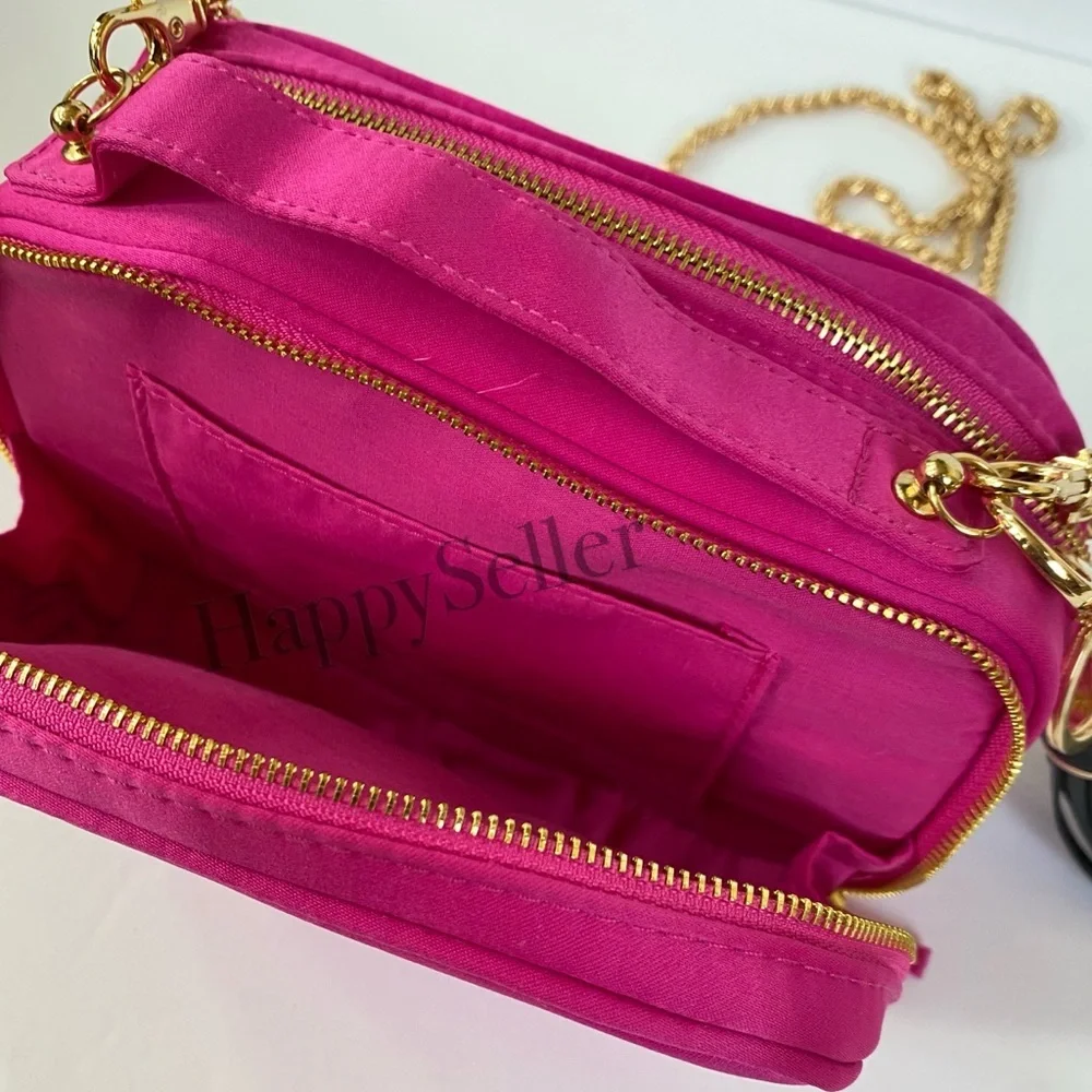 Prada Crossbody Bag Pouch Makeup Cosmetic Vanity Case Candy Pink Organizer New - Picture 8 of 13